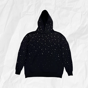 Sudadera con Capucha de Invierno para Hombre, Premium, con Cristales Brillantes y Pedrería, Estilo Urbano Hip Hop, Personalizable con Marca OEM ODM - Product Image 2