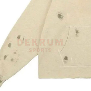 Sudaderas con Capucha para Hombre, Diseño Desgastado, a la Moda, Invierno 2026, Transpirables, con Cierre, Color Sólido, Venta al Por Mayor, MOQ Bajo - Product Image 4
