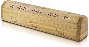 Cercueil en bois pour bâton d'encens et brûleur à cône avec compartiment de rangement Organic Eco Friendly Ash Catcher Agarbatti Holder - Product Image 4