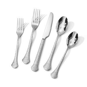 Ensemble de couverts en argent texturé martelé fait à la main pour les hôtels, les restaurants, les cafés, l'usage domestique, les repas décontractés et formels - Product Image 2