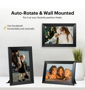 Cadre photo numérique à écran IPS de 10 pouces avec horloge WiFi Projection vidéo et musique Logo personnalisé Format <span class=keywords><strong>DLAN</strong></span> Compatibility-MP4 et MP3 - Product Image 3