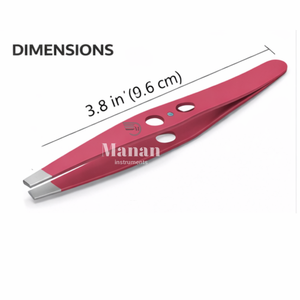 Pinzas para Cejas de Acero Inoxidable Rosa de Primera Calidad, Duraderas, con Punta Inclinada, Herramienta de Belleza para Depilación de Precisión con Orificios de Agarre - Product Image 3