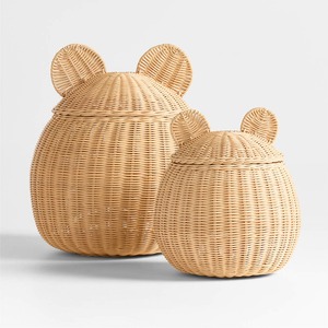 Accesorios para habitación infantil, cestas de ratán económicas, cestas tejidas a mano en forma de animales. - Product Image 1