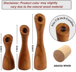 เชิงเทียนไม้ขัดเงาแฟนซีแท่นวางเทียนดีไซน์ดีทำมือสำหรับตกแต่งบ้าน - Product Image 3