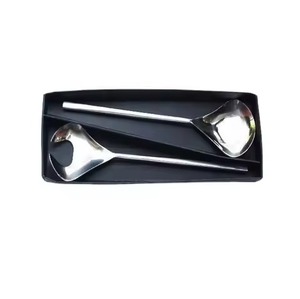 Juego de servidor de ensalada con mango acrílico, manijas de acero pulido, cubiertos, tenedor y cuchara, servidor de arroz para ensalada - Product Image 4