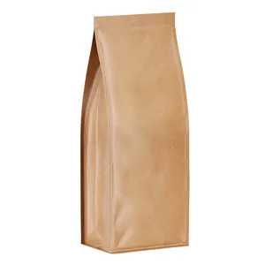 Tùy chỉnh in túi cà phê nhôm có thể tái chế với van khí 250g 500g 1kg nhựa vuông đáy phẳng