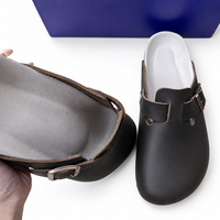 Sabots de jardin à enfiler en daim avec semelle en liège, mules à double boucle, soutien de la voûte plantaire, chaussures décontractées d'été pour la marche en extérieur, unisexe