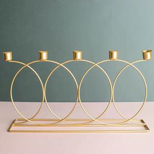 Les mieux notés Simple or fini métal fer bougeoir forme ronde table décorative décor à la maison verre porte-bouteille Style - Product Image 6