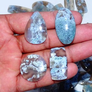 Natural <b>Green</b> <b>Moss</b> Agate Loose Gemstone Multi Shape and Size Available <b>Green</b> <b>Moss</b> Agate Cabochon Gemstone for Jewelry Making - Product Image 4