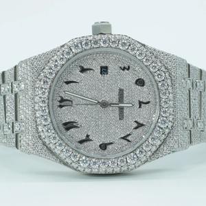 Reloj de Lujo para Hombre, Estilo Hip Hop, con Diamantes Moissanite, Plata de Ley 925 con Baño de Platino, Movimiento de Cuarzo, Joyería de Moda - Product Image 4