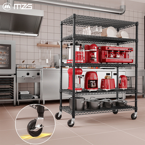 MZG NSF <b>Wire</b> Shelving Industrial Large 5 Tier Storage Rack Expandable Mobile Garage Metal <b>Wire</b> Shelving Unit with Casters - Product Image 4