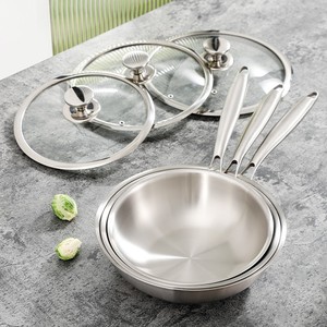 Sartén <span class=keywords><strong>de</strong></span> Acero Inoxidable 304 <span class=keywords><strong>de</strong></span> Triple Capa, Antiadherente, Sin Recubrimiento, Apta <span class=keywords><strong>para</strong></span> Cocina <span class=keywords><strong>de</strong></span> Gas e Inducción, Apta <span class=keywords><strong>para</strong></span> Lavavajillas - Product Image 2