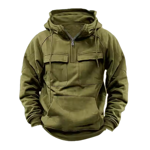 Oferta Caliente: Nueva Moda de Invierno - Sudadera con Capucha para Hombre, Lisa, Personalizada, 100% Algodón Orgánico, Gruesa, Ecológica, con Bolsillo Cargo - Product Image 6