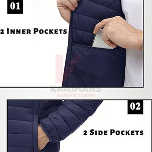 Veste matelassée en gros, fournisseur personnalisé, veste légère et isolante à col montant pour les marques internationales de streetwear - Product Image 5
