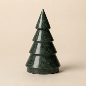 Figurine de sapin de Noël en marbre vert naturel, faite à la main, de luxe, 4x4x8 pouces, décoration de table pour les fêtes, pour la maison et l'hôtel - Product Image 3
