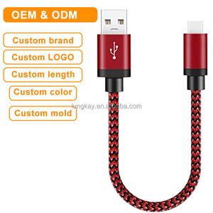 Câble de données USB A 2.0 vers C LUNG KAY 1 pied, <span class=keywords><strong>portable</strong></span>, en nylon, 3A, charge rapide, USB A vers type C, <span class=keywords><strong>cordon</strong></span> de chargeur pour iPhone et Android - Product Image 3