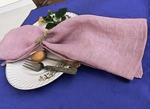 Serviette en coton biologique respirant pour dîner de mariage Serviettes en tissu Rose poussiéreuse Serviettes de luxe pour restaurant - Product Image 3