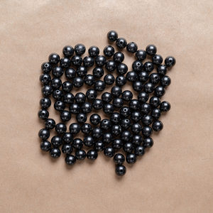 Cuentas redondas pulidas de Shungita de 0.32 pulgadas (8 mm), agujero de 0.06 pulgadas (1.5 mm) - Product Image 2