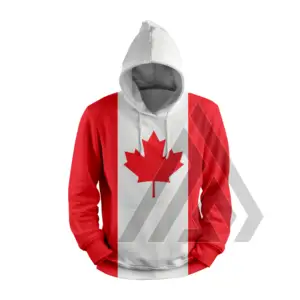 Pull à capuche drapeau du Canada pour homme sweat à capuche à manches longues motif de conception 3d impression numérique sweats à capuche à fermeture éclair