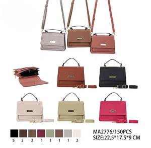 Borsa a Tracolla e Borsetta in Pelle PU con Blocco RFID, Motivo Lichee e Decorazione a Lettere, con Due Cinghie per Donne - Product Image 1