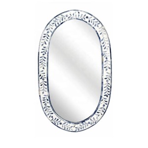 Espejo de pared decorativo elegante, espejo redondo azul para dormitorio, sala de estar, baño, tocador, hogar, oficina y uso Interior moderno - Product Image 5