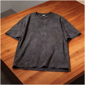 Custom Wholesale Oversized Acid Wash Lightweight 100% Cotton <b>Men's</b> Casual Breathable Vintage T-<b>Shirts</b> - Product Image 4