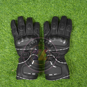 Gants de moto personnalisés, longs, en cuir, pour la course, avec des protections robustes pour les jointures et des glissières pour la paume, pour les motards sportifs - Product Image 2