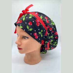 Logotipo propio MOQ bajo gorro de fregado impreso personalizado tela de algodón elástico Cierre de lazo en la espalda gorro médico al por mayor gorros de fregado - Product Image 1