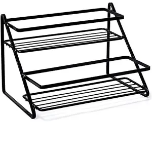 Large Size Black Color Painted Two Tier Kitchen Rack Indoor Kitchen Rack Plate Display Racks Supplier by India