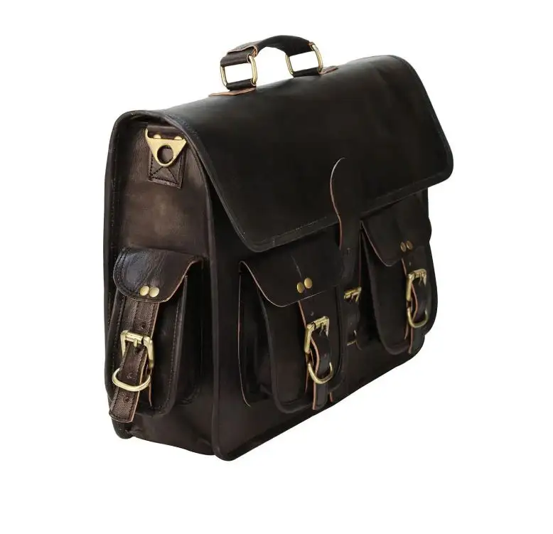 Echte Buffalo Leder Aktentasche Laptop Messenger Bag Beste Computer Schulranzen Handmade Taschen für Männer