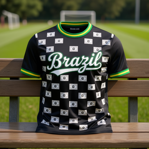 Maglia da Calcio Unisex Brasile WC 2031 Set Tifoso con Motivo Bandiera, Vari Colori, per Giornata di Partita o Regalo - Product Image 3