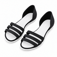 Sandales plates confortables pour femmes, nouvelles, élégantes, à semelle souple, style mule, plage, à enfiler, talon fermé, à bride unique, en PVC