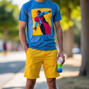 Camisetas y pantalones cortos de verano para hombre, ropa deportiva de dos piezas para hombre, ropa informal para correr, conjuntos gemelos ligeros para hombre - Product Image 5