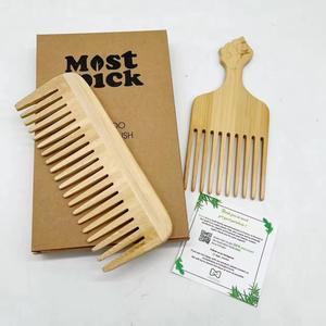 Peine de Madera de Dientes Anchos para Cabello Sin Enredos, Hecho a Mano por Proveedor Indio - Product Image 4
