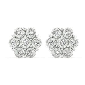 Solid 10K/14K/18K Gold Genuine Natural Diamond Stud Cluster <b>Earrings</b> <b>Screw</b> <b>Back</b> Diamond <b>Earrings</b> Jewelry <b>for</b> Women - Product Image 3