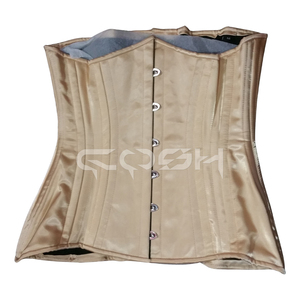 Corsé de Entrenamiento de Cintura de Primera Calidad, con Varillas de Acero, Color Beige Satinado, Estilo Underbust - Product Image 1