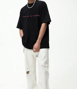 T-shirts unisexes personnalisés de haute qualité poids lourd 300gsm 100% coton respirant coupe ample imprimé semble impression graphique - Product Image 3