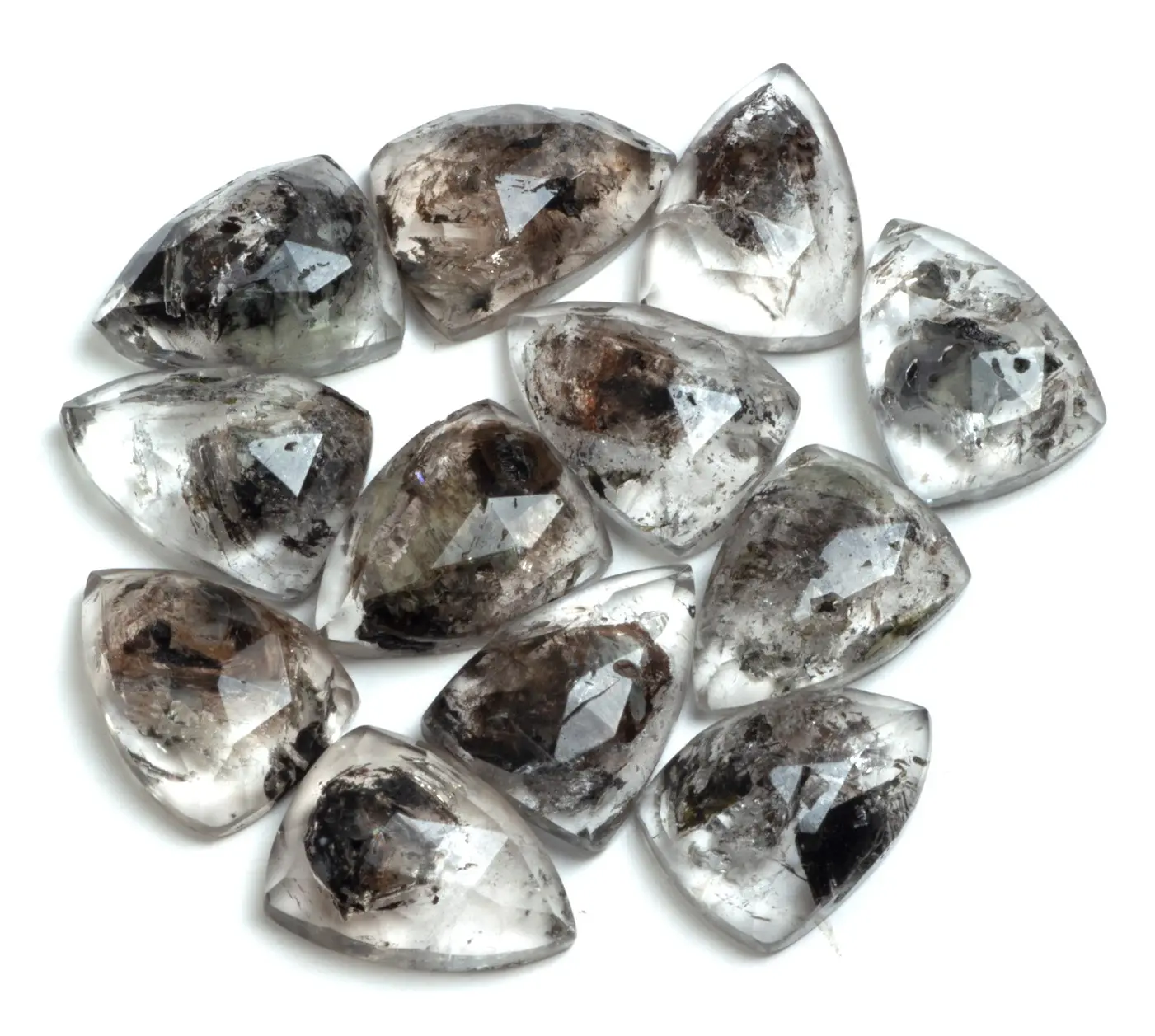 הרקימר יהלומים נדירים באורך 9 x13mm טריליוני צורה עלה לחתוך אבן חן רופפת גב שטוח גב רופף עבור עשיית התכשיטים שלך