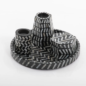 Ensemble de luxe en nacre Mabkhara MOP Incrustation Bakhoor Brûleur Porte-encens islamique pour la prière et le cadeau - Product Image 4