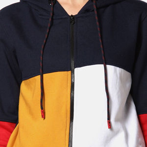 Sudadera con capucha informal de lona 100% algodón grueso de invierno con cremallera, forro polar liso, estilo urbano, manga larga, ropa deportiva para mujer - Product Image 6