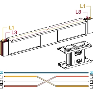 Per SCHNEIDER ELECTRIC KTC2500TP410 2500A 3L+N+PE, busbar a lunghezza fissa 1m, bianco RAL9001, in rame Canalis KTC per permuta di fase - Product Image 1