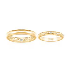 แหวนคู่สลักลายเถาวัลย์แบบกำหนดเองของ Jeulia ทำจากทอง 10K 14K 18K หรือแพลตตินัม - Product Image 3