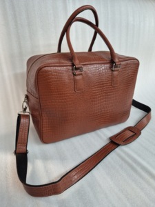 ราคาขายส่ง กระเป๋าเดินทางหนังแท้ 100% ใหม่ ปรับแต่งได้ น้ำหนักเบา คุณภาพพรีเมียม มีช่องใส่รองเท้า ความจุขนาดใหญ่ สีน้ำตาล - Product Image 4