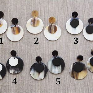 Pendientes de Cuerno de Búfalo para Niñas, Pendientes de Mujer, Joyería de Cuerno, Cuerno Natural para Mujer, Alta Calidad - Product Image 1
