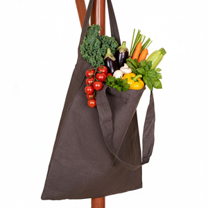 Sac fourre-tout en coton réutilisable gris foncé en gros Corde solide Biodégradable Écologique Promotionnel en vrac Utilisation quotidienne Gym Shopping - Product Image 5