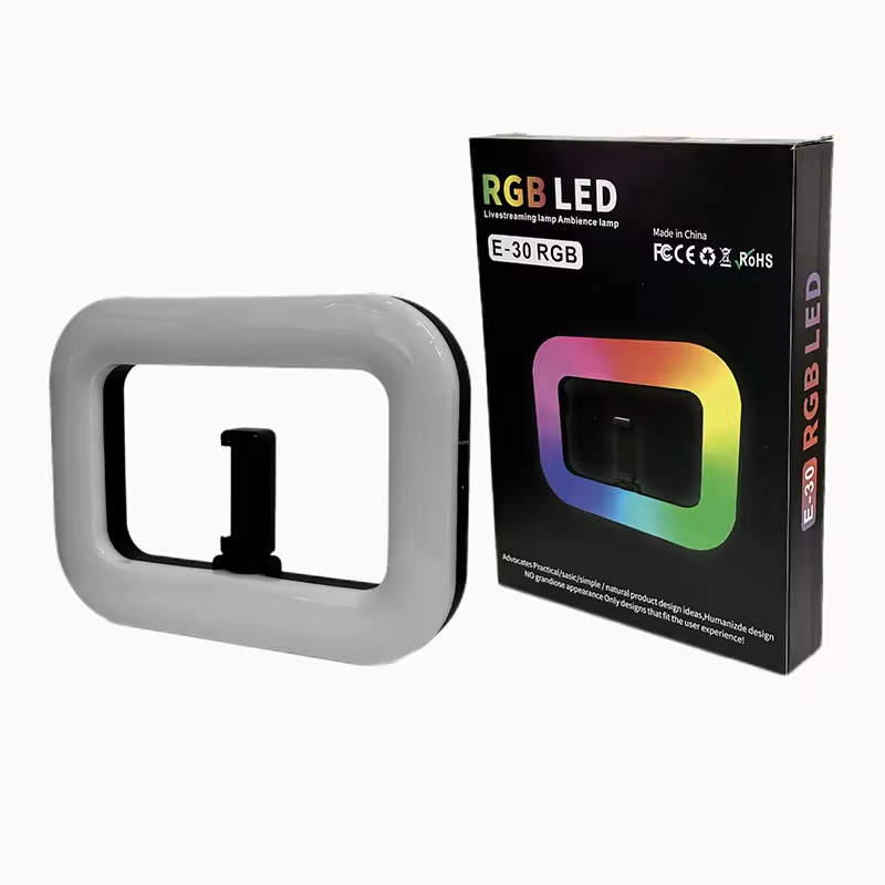 Переносной E-30RGB со светодиодным кольцом, видеосъемка