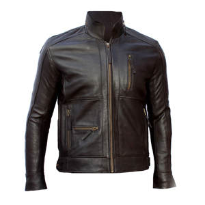 Veste chaude d'hiver en cuir 100% de qualité supérieure pour hommes, imperméable, coupe-vent, avec fermeture à glissière frontale enduite pour décontracté - Product Image 1
