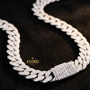 Pulsera de Cadena Cubana de Plata de Ley 925 con Cierre Personalizado Pavé, Estilo Hip Hop - Product Image 2