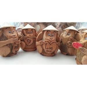 Animal de cáscara de coco ecológico, decoración tallada en forma de mono, bonito recuerdo, artesanías de coco - Product Image 2
