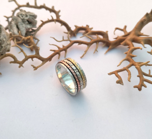 Bagues tournantes en argent sterling 925 pour femmes, faites à la main, anti-anxiété, bijoux de promesse, diamant, vente en gros, usine, bague tendance - Product Image 4
